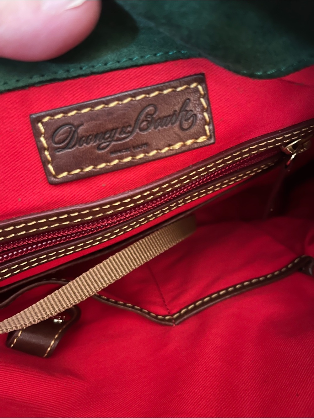 Dooney & Bourke large Chestnut Brown Leather Florentine satchel bag EUC - Picture 9 of 15